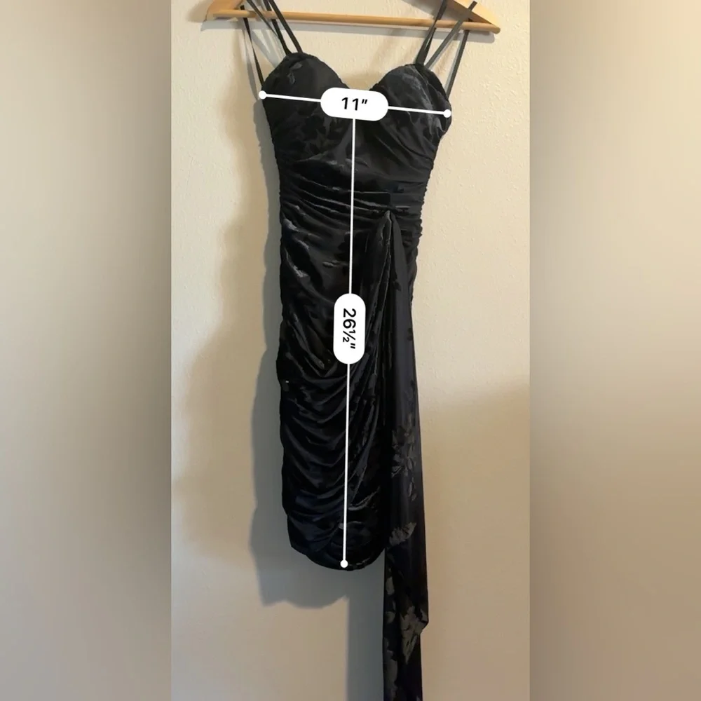 BCX Black Ruched Mini HOMECOMING/cocktail Dress Size XS - Picture 9 of 13